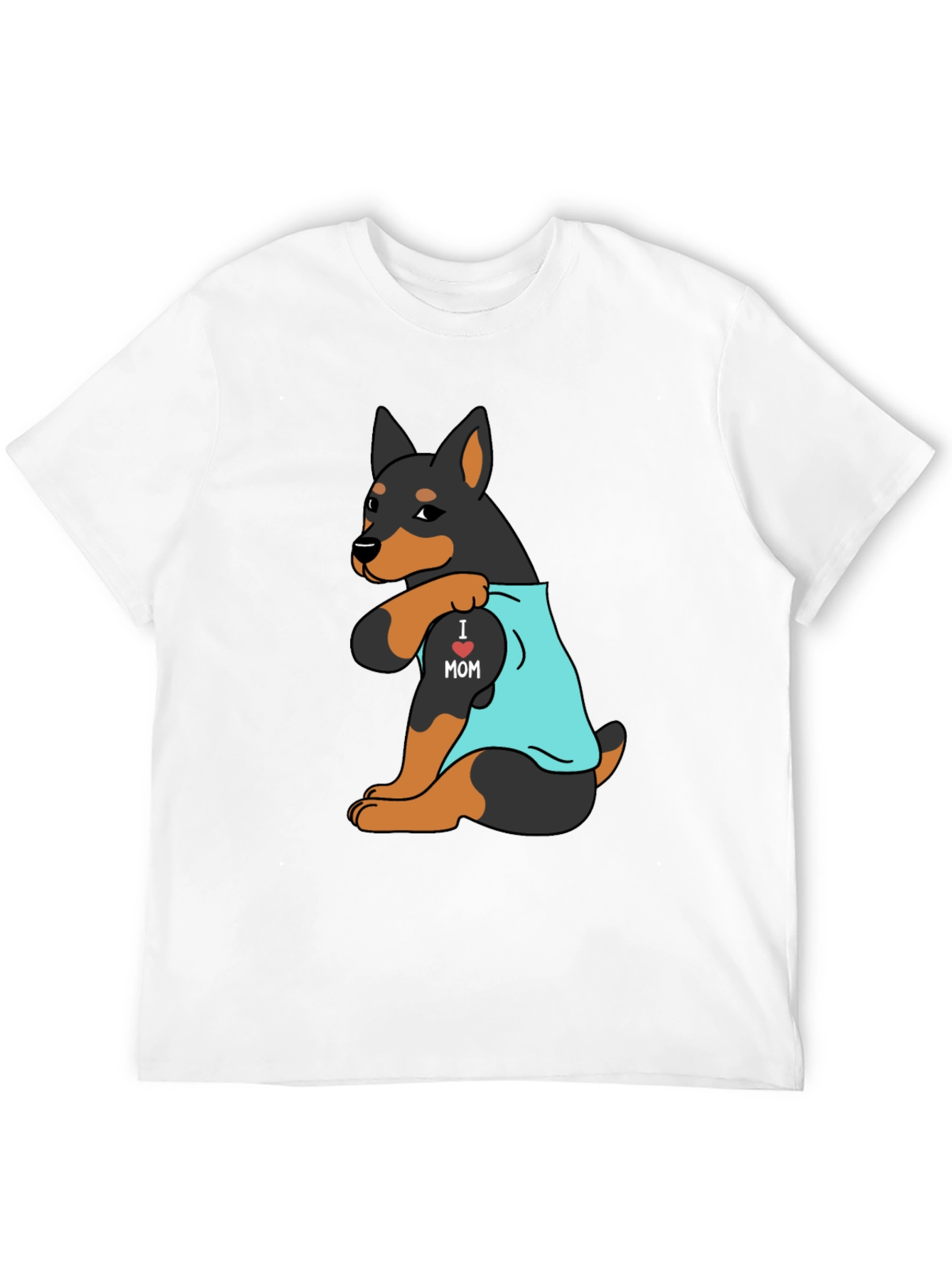 I Love Mom Rottweiler Mens Graphic Tee
