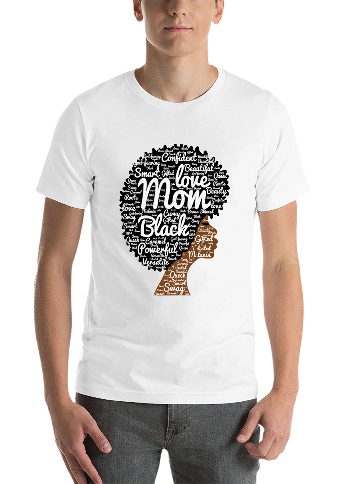 Black Mom T-Shirt - Afro Word Art