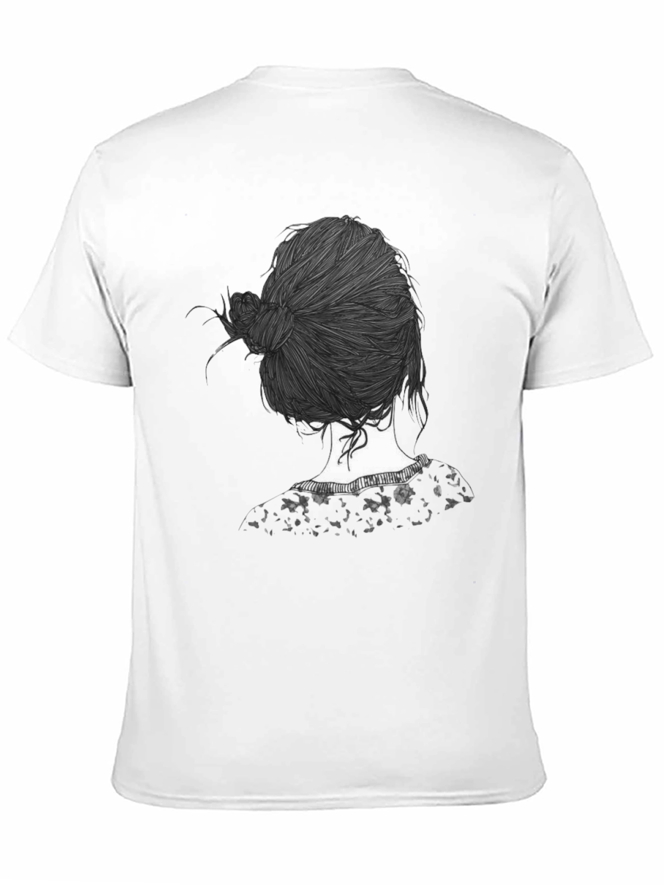 Stylish Black T-Shirt with Unique Hair Design