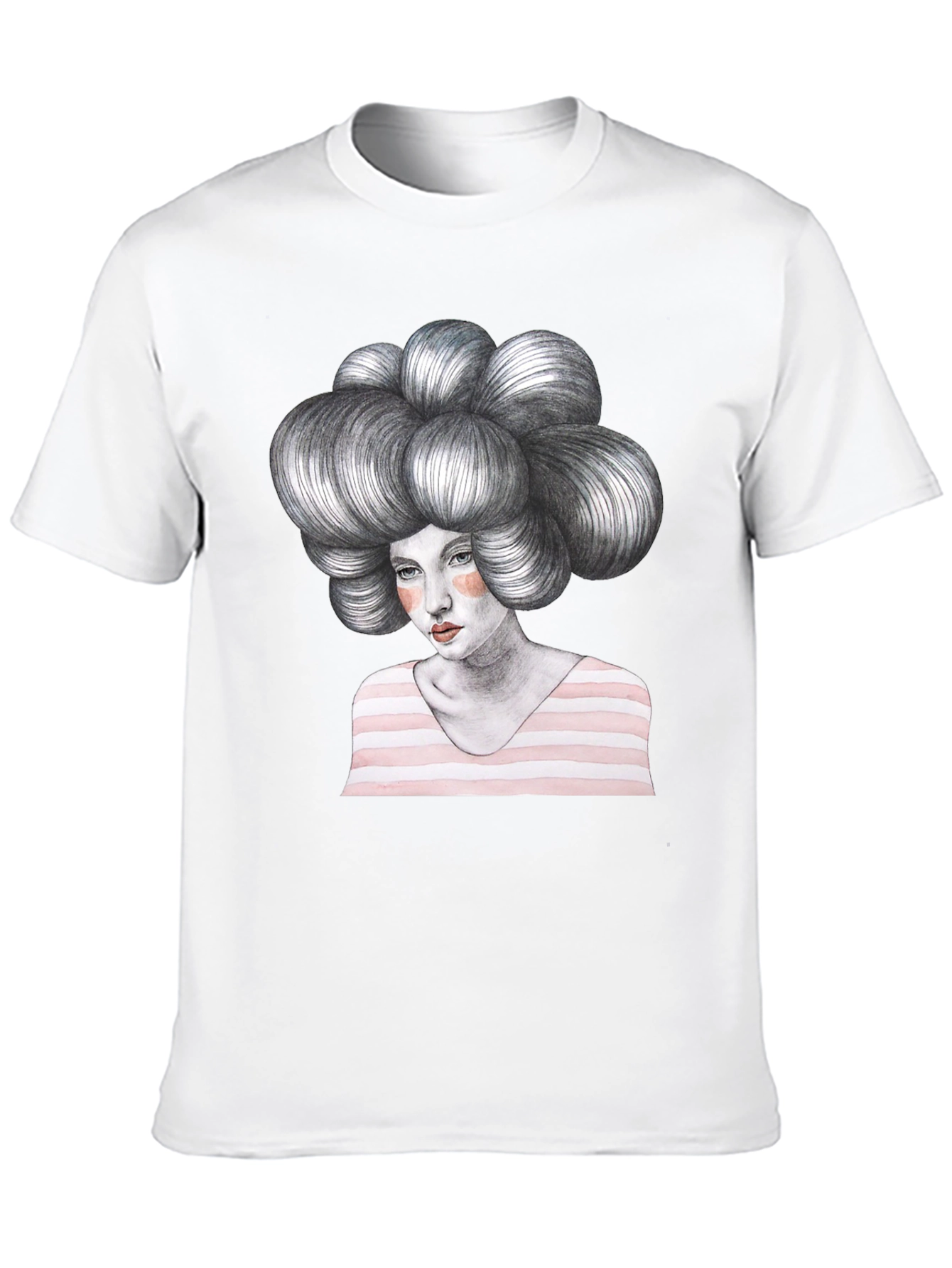 Artistic Woman Graphic Tee - Unique Design T-Shirt