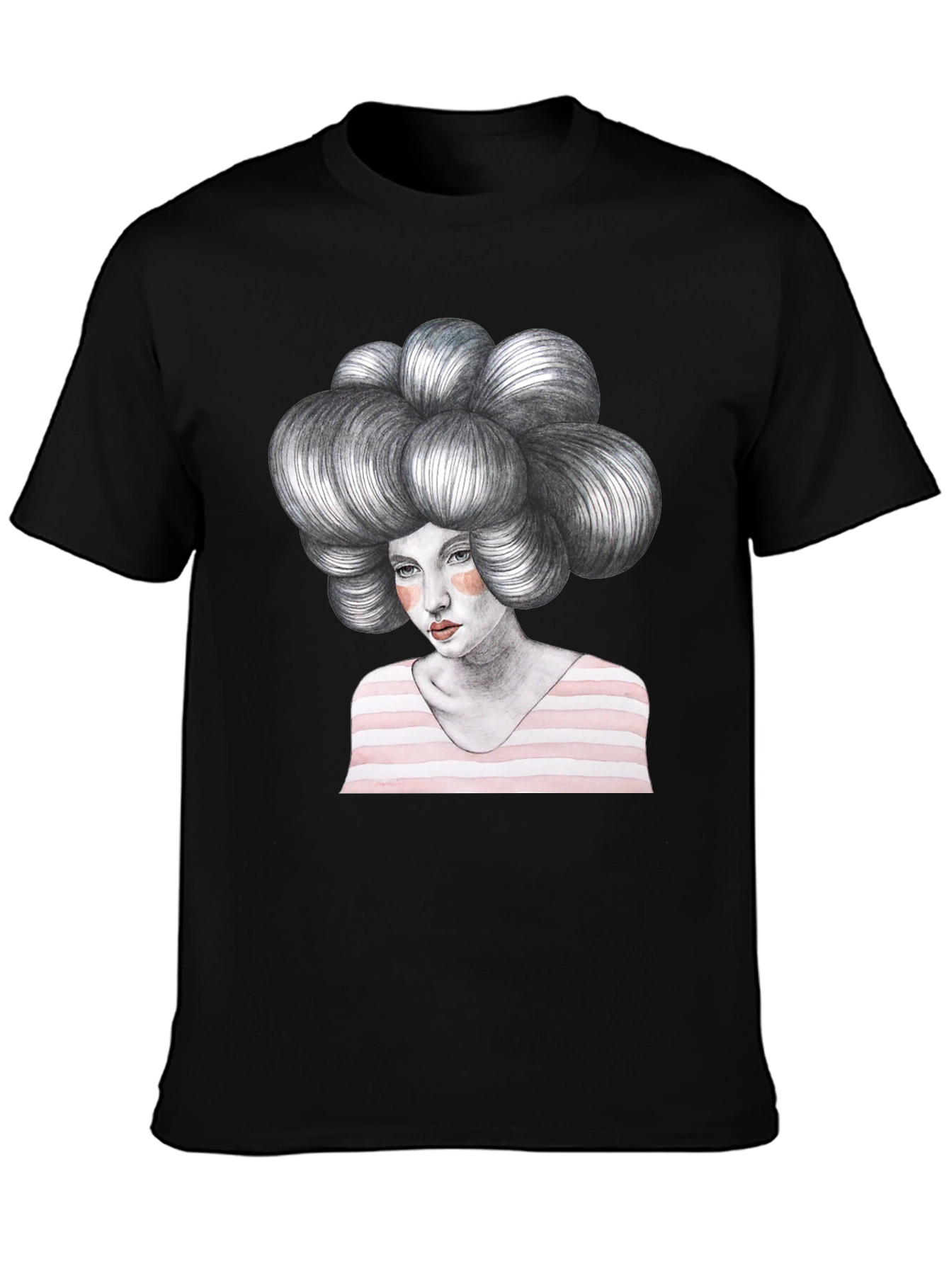 Artistic Woman Graphic Tee - Unique Design T-Shirt