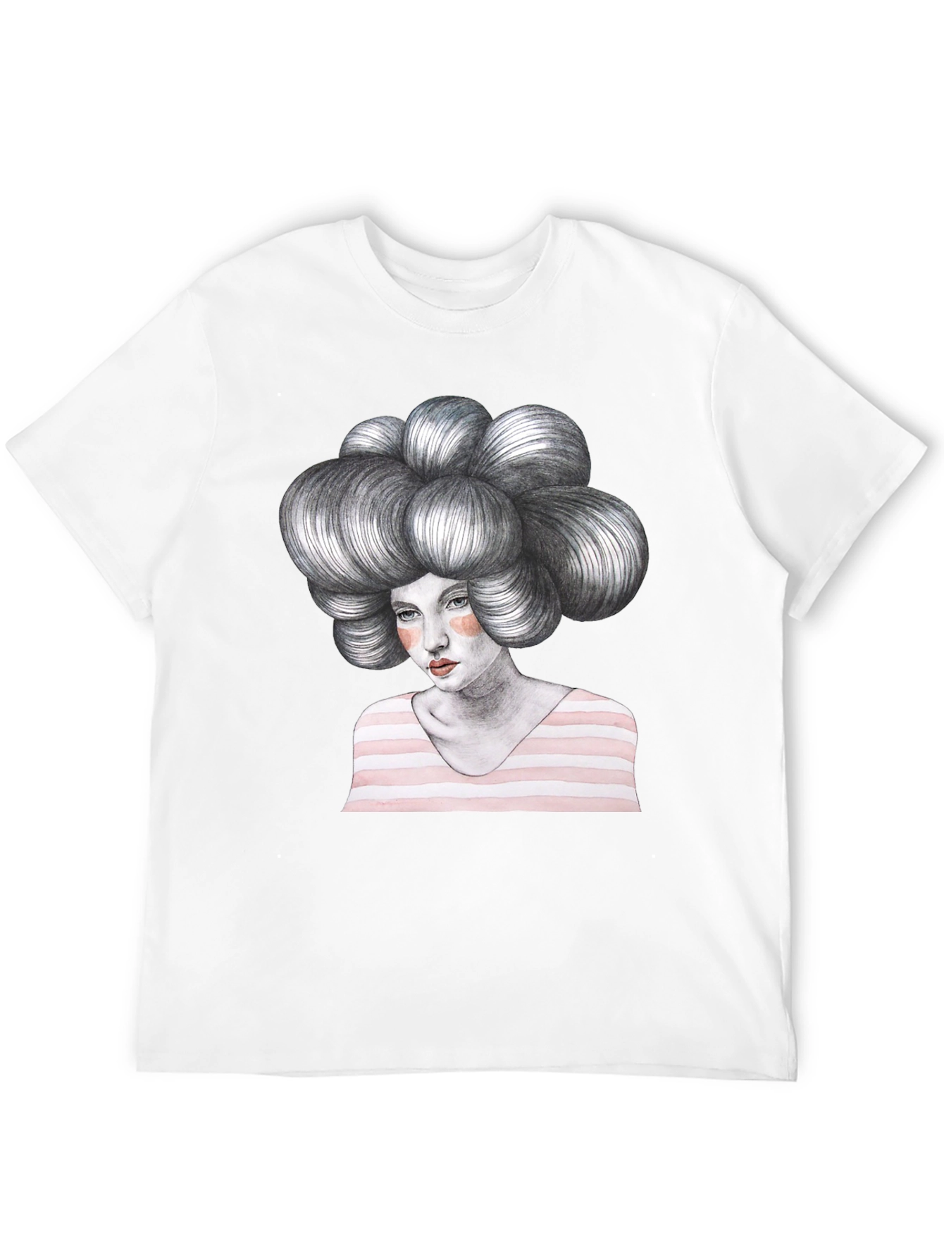 Artistic Woman Graphic Tee - Unique Design T-Shirt