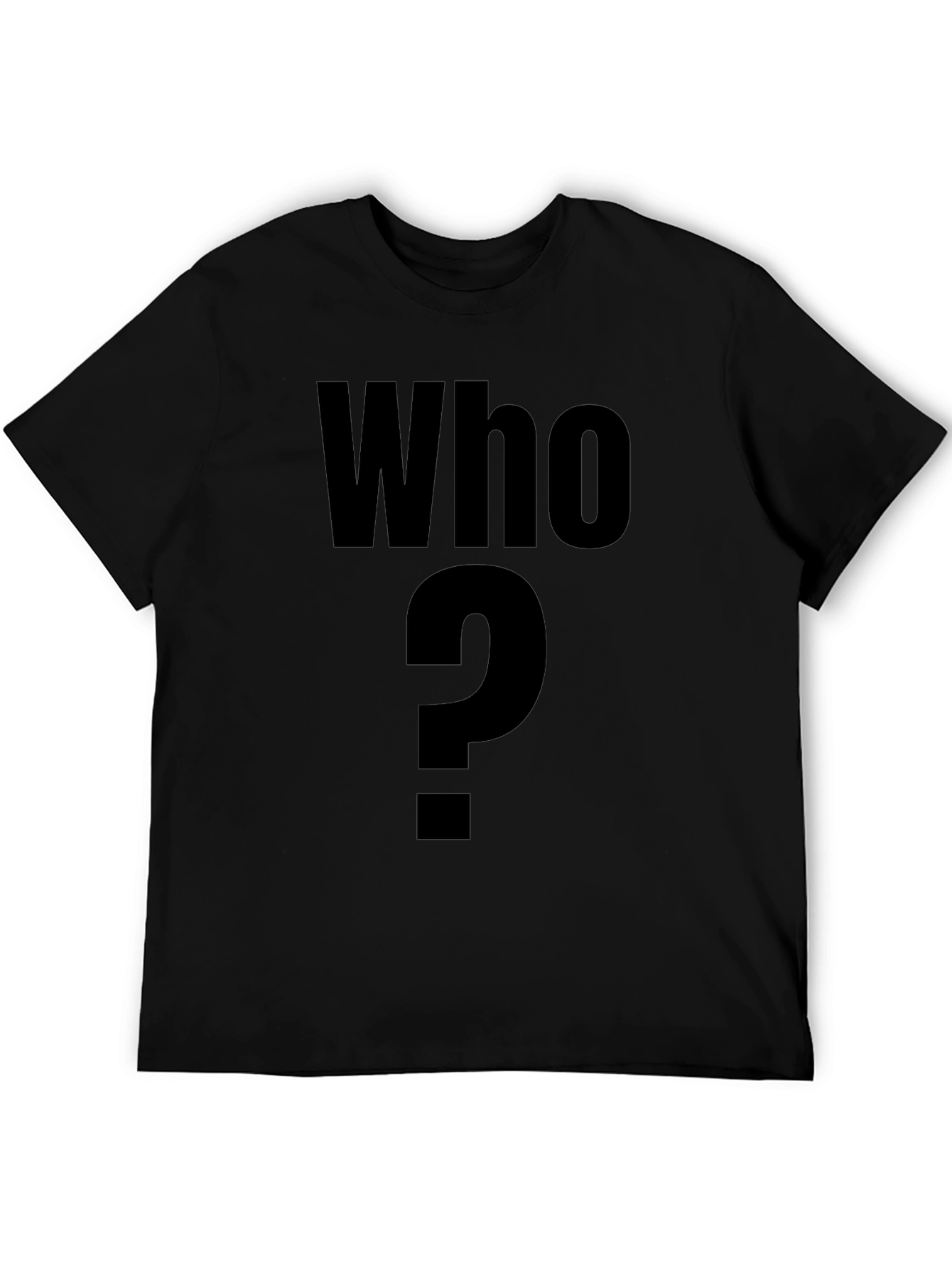 Who? Graphic T-Shirt - Mens Black Crew Neck Tee
