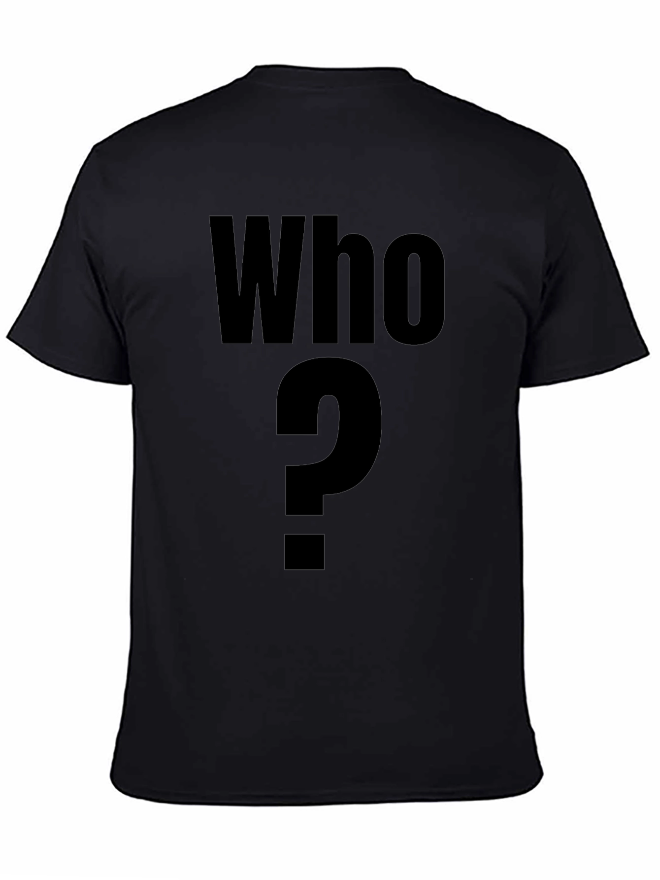 Who? Graphic T-Shirt - Mens Black Crew Neck Tee