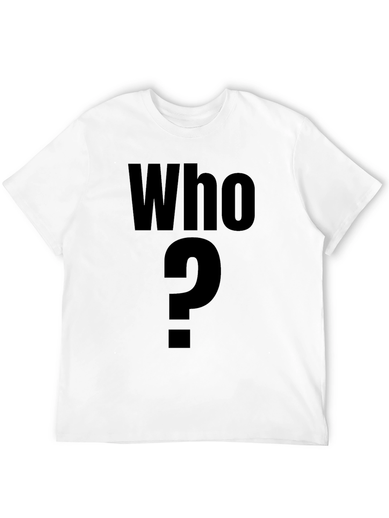 Who? Graphic T-Shirt - Mens Black Crew Neck Tee