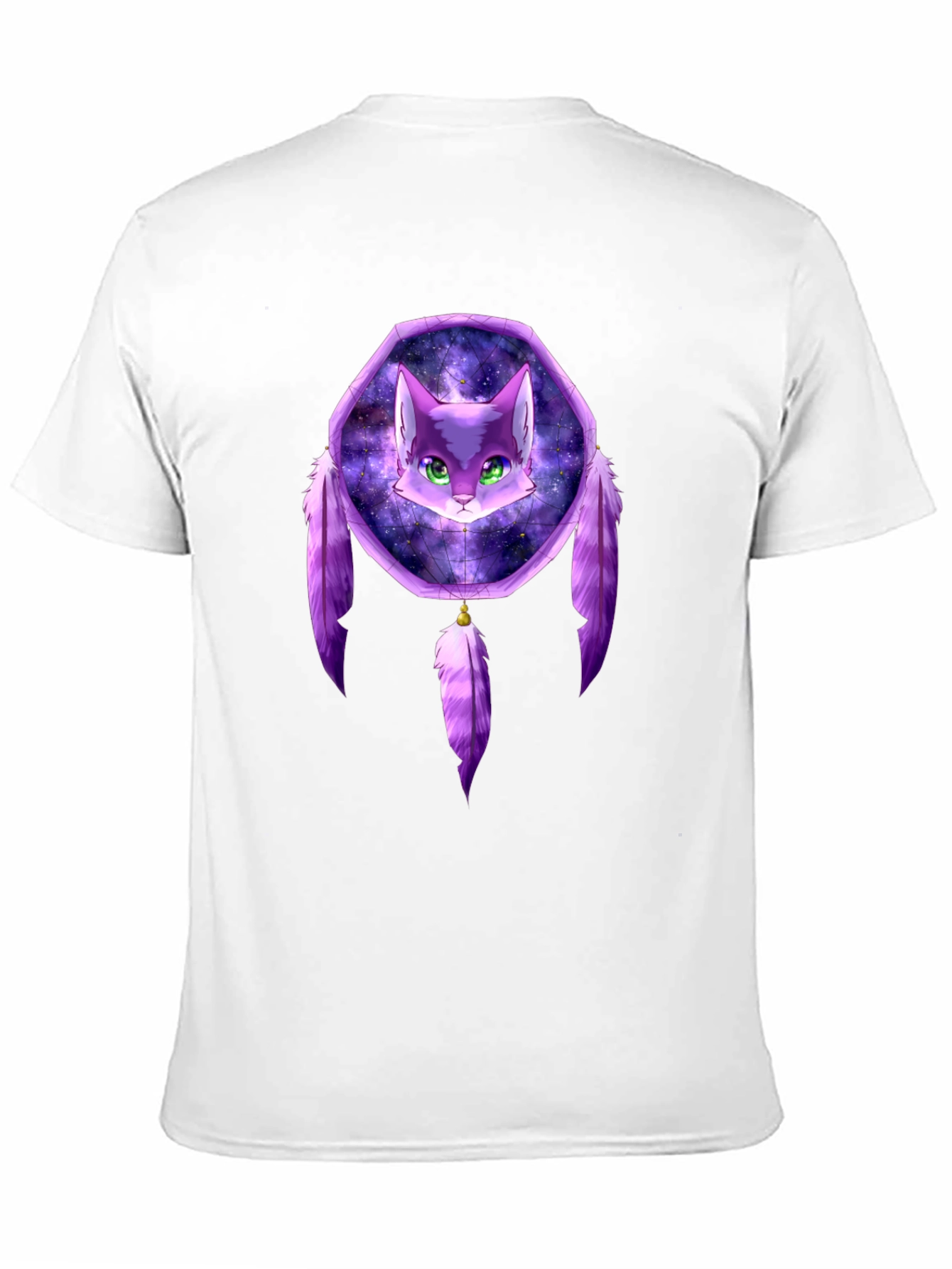 Cat Dreamcatcher Graphic Black T-Shirt