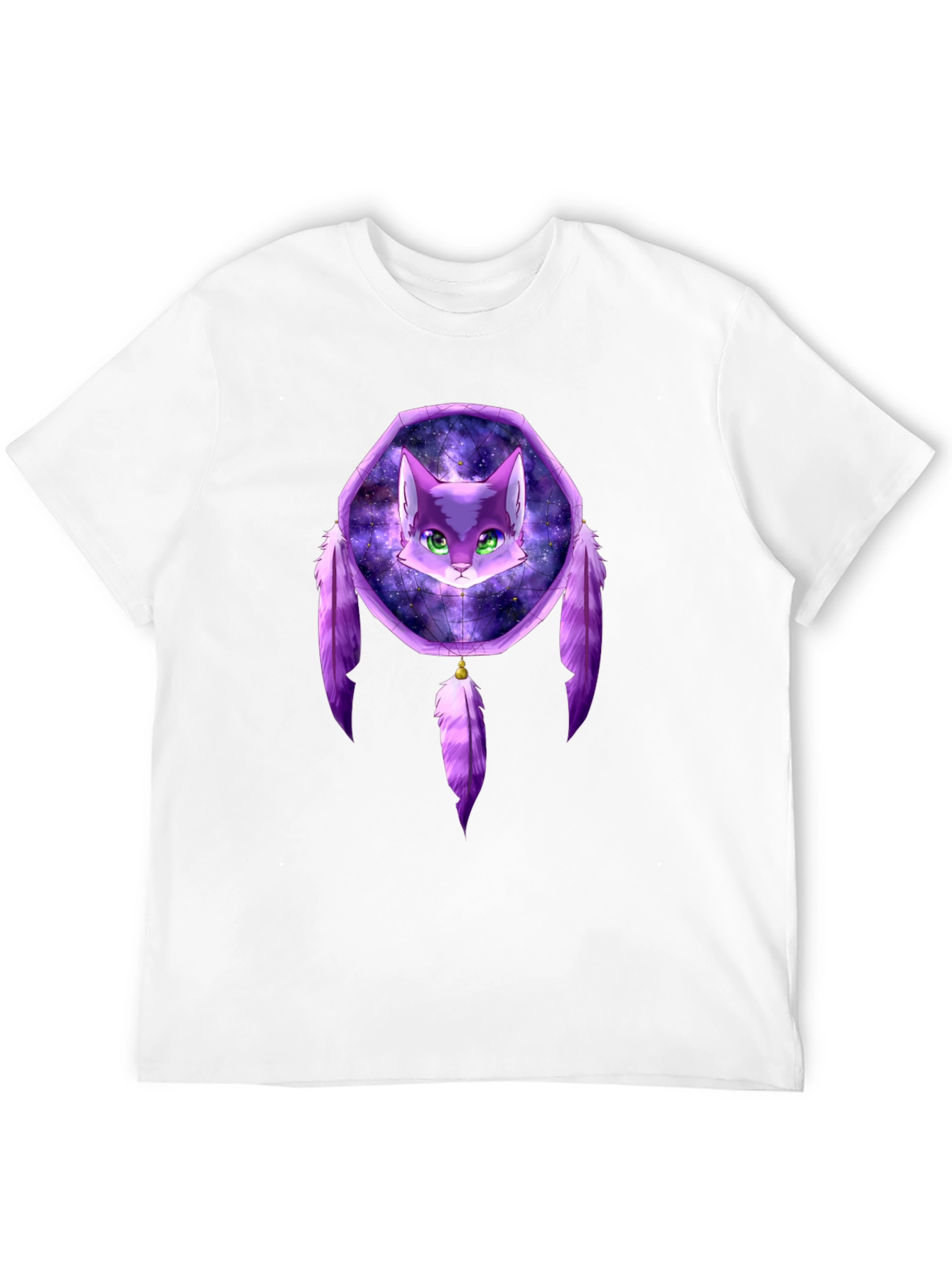 Cat Dreamcatcher Graphic Black T-Shirt