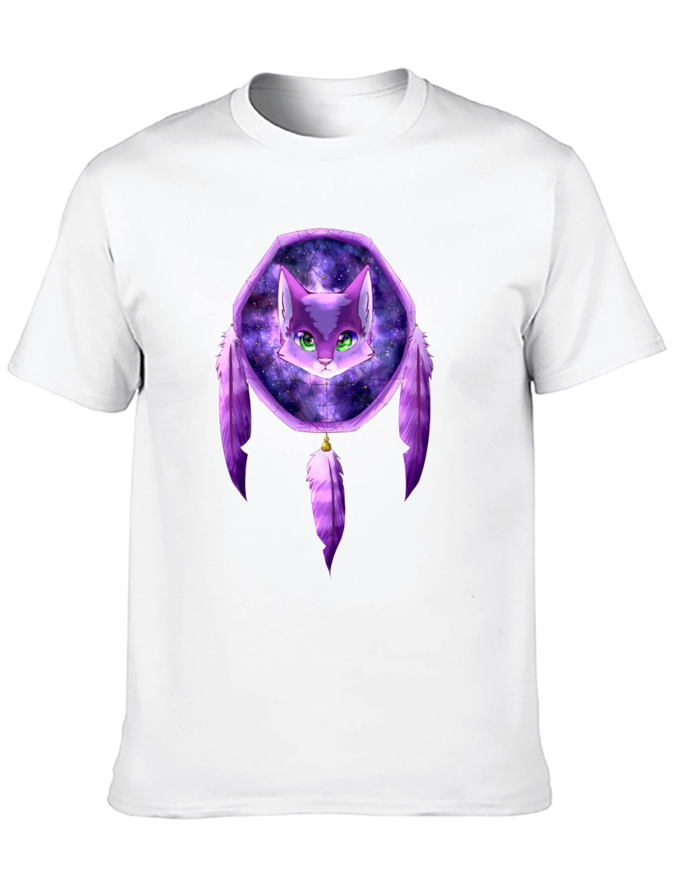Cat Dreamcatcher Graphic Black T-Shirt