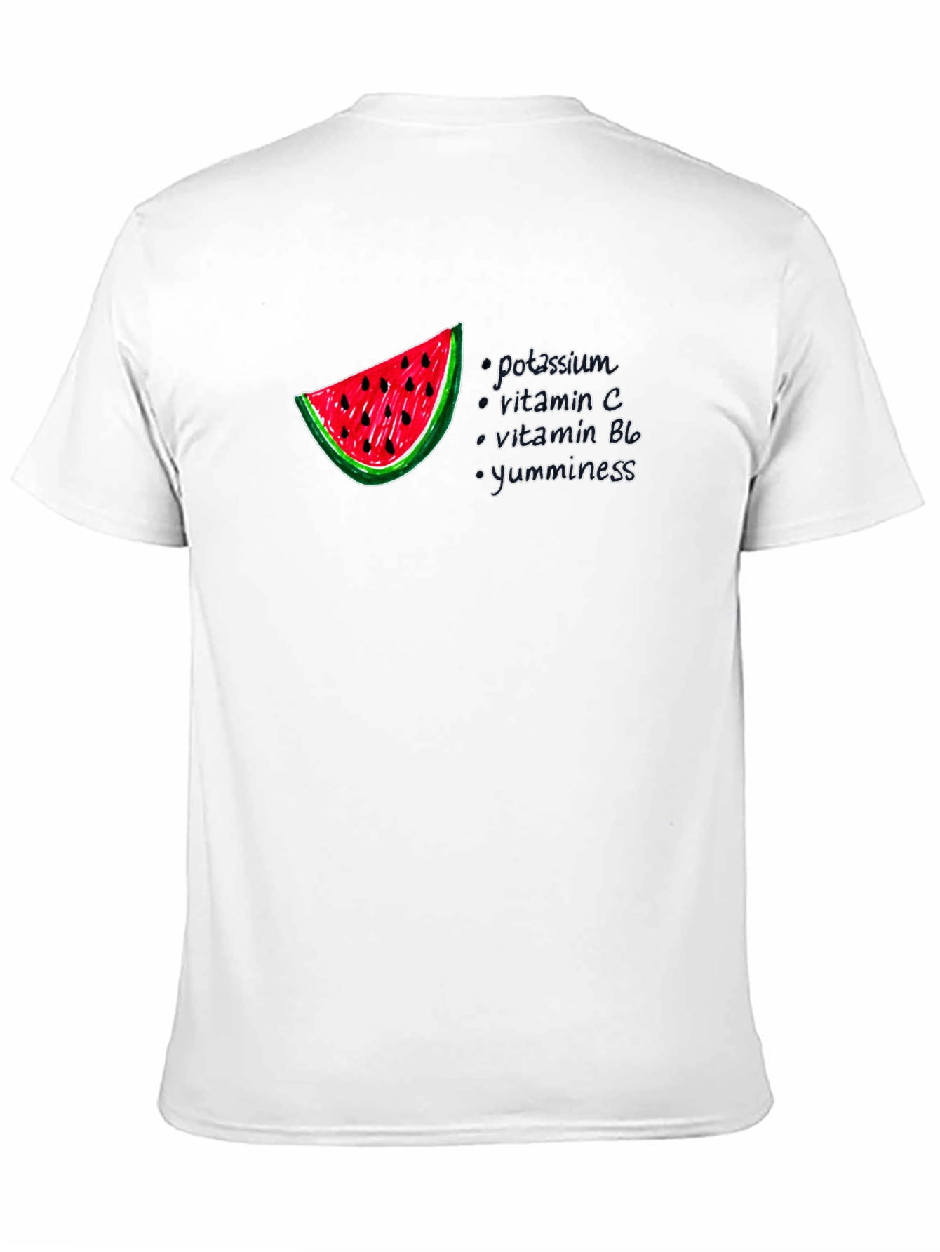 Watermelon Nutrition Facts Graphic T-Shirt - Unisex Black Tee