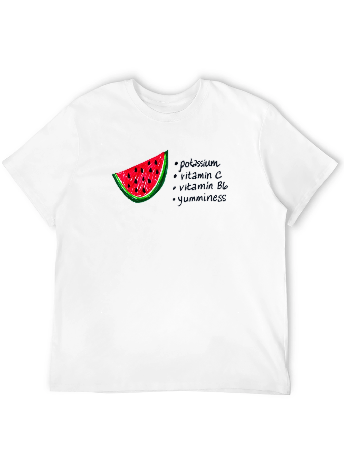 Watermelon Nutrition Facts Graphic T-Shirt - Unisex Black Tee