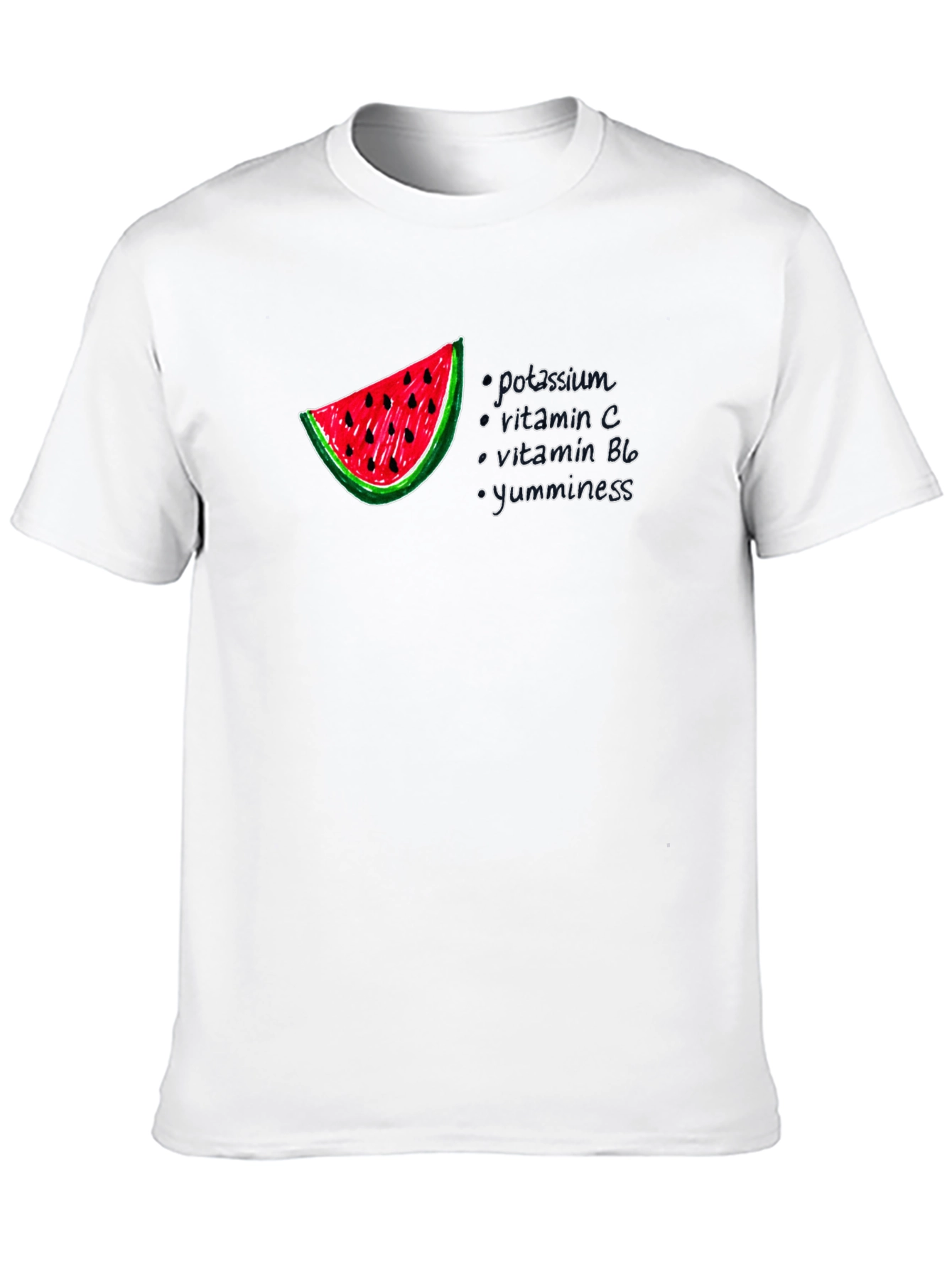 Watermelon Nutrition Facts Graphic T-Shirt - Unisex Black Tee
