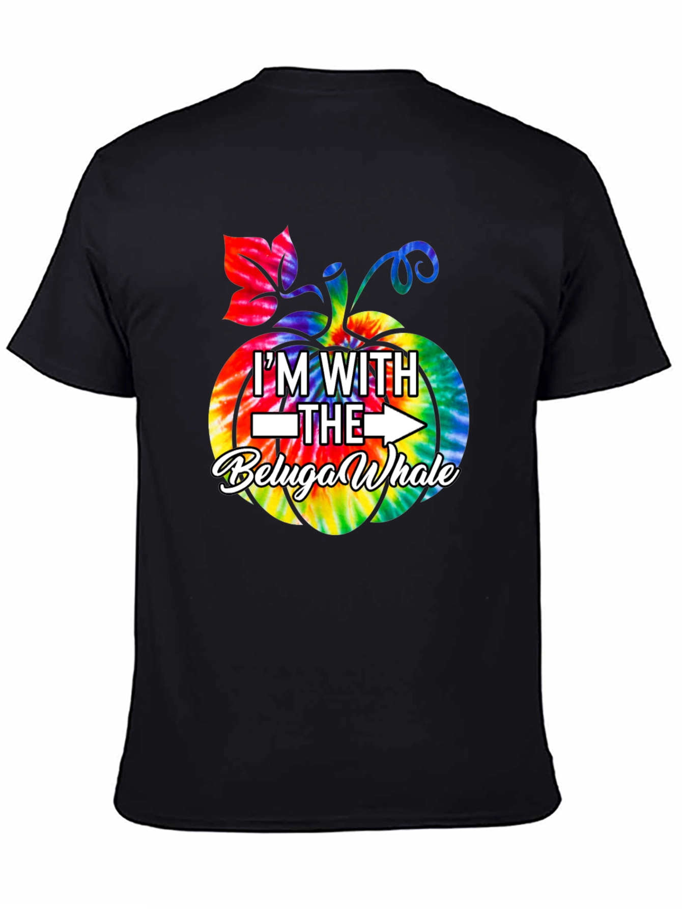 Im with the Beluga Whale Pumpkin Tie-dye T-Shirt