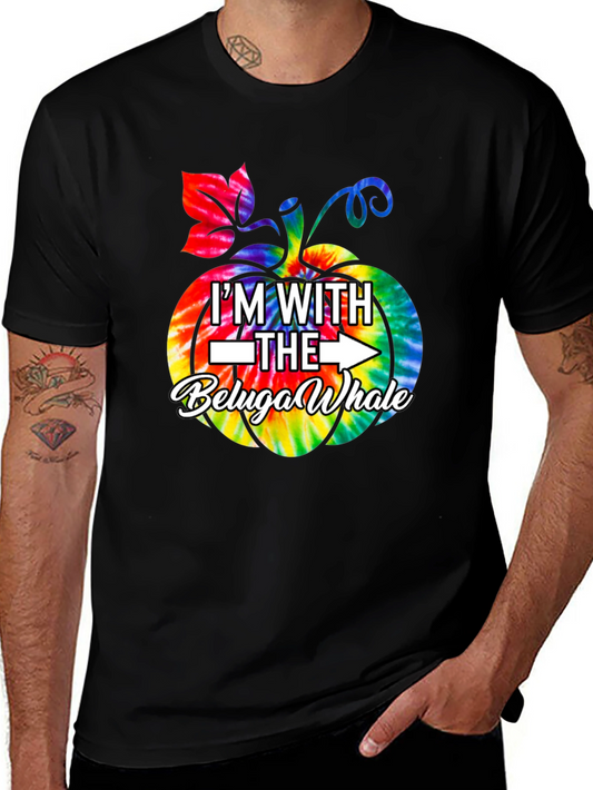 Im with the Beluga Whale Pumpkin Tie-dye T-Shirt