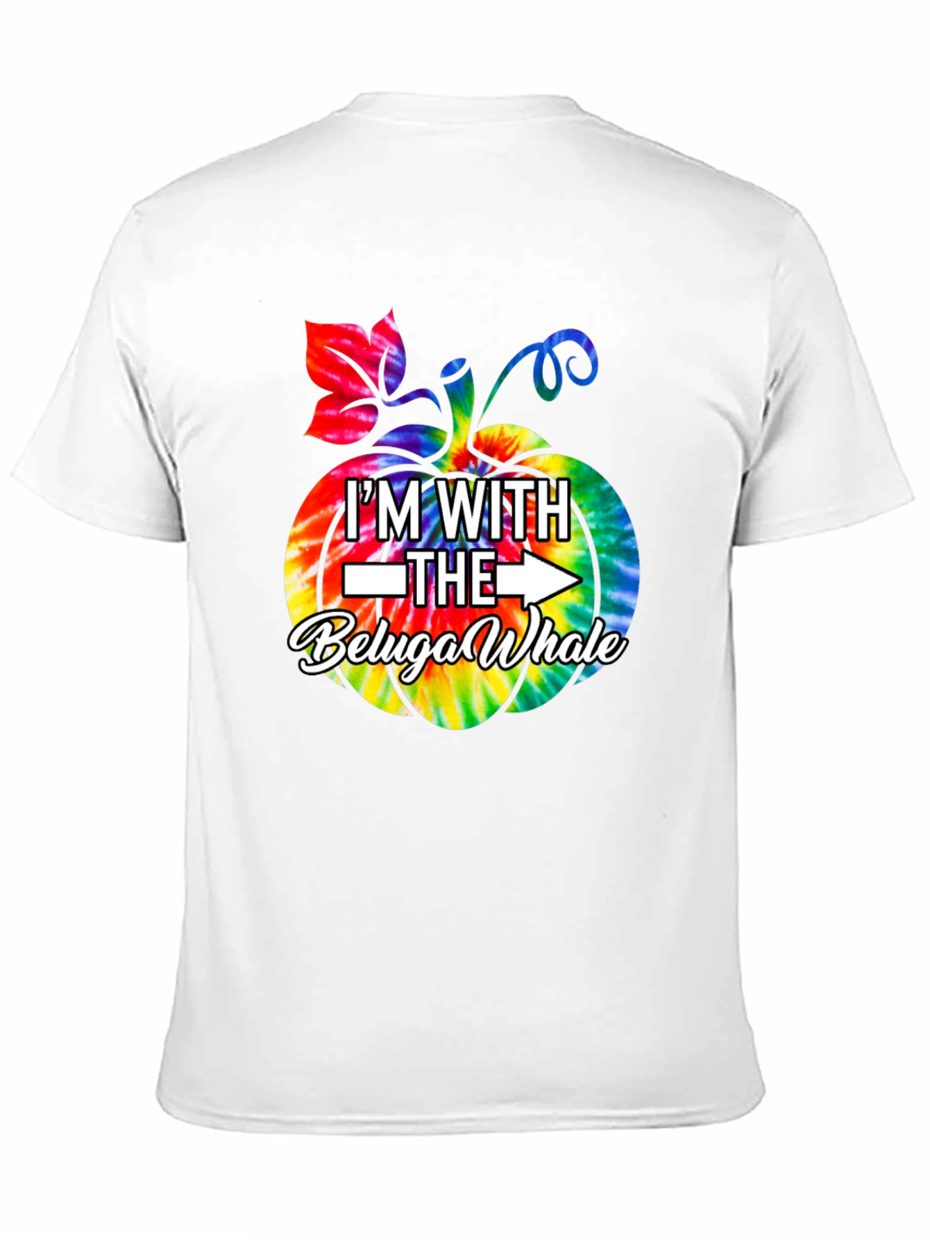 Im with the Beluga Whale Pumpkin Tie-dye T-Shirt