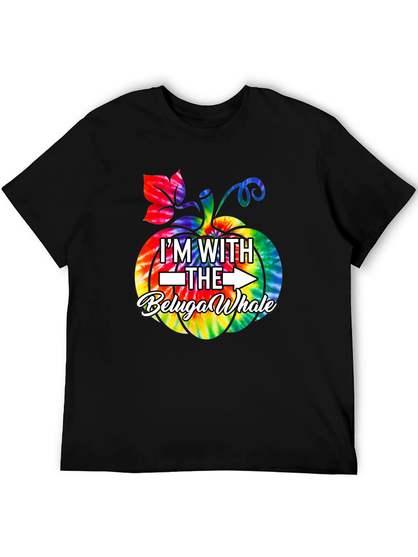 Im with the Beluga Whale Pumpkin Tie-dye T-Shirt