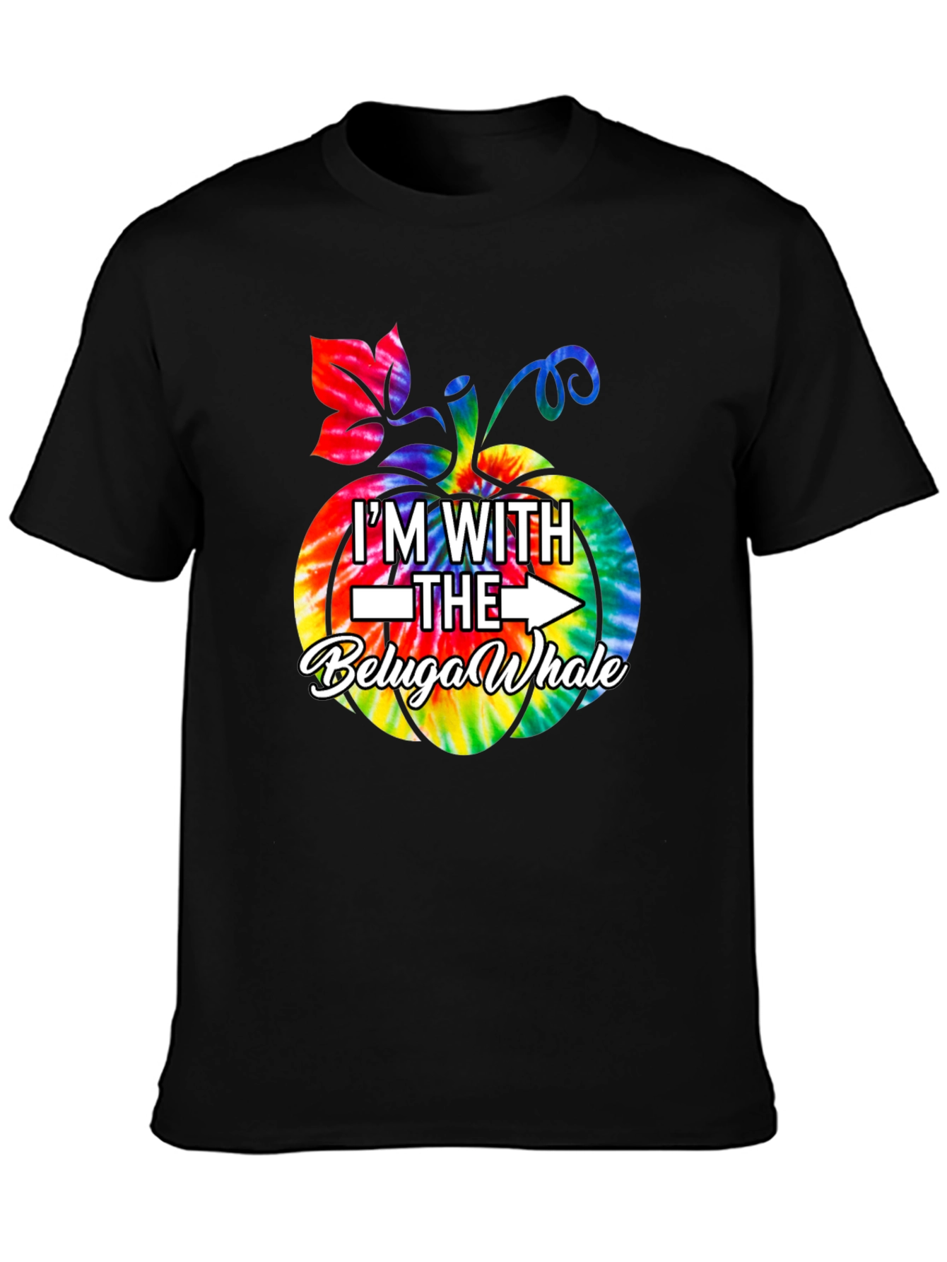 Im with the Beluga Whale Pumpkin Tie-dye T-Shirt