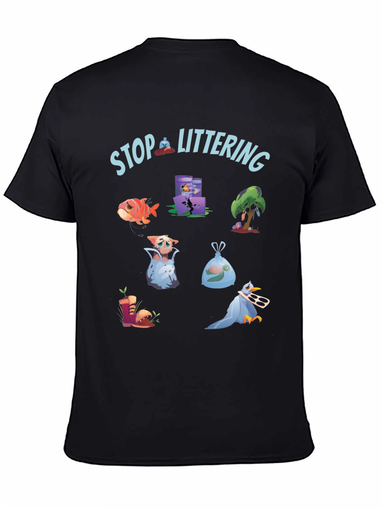 Eco-Friendly Stop Littering Graphic T-Shirt