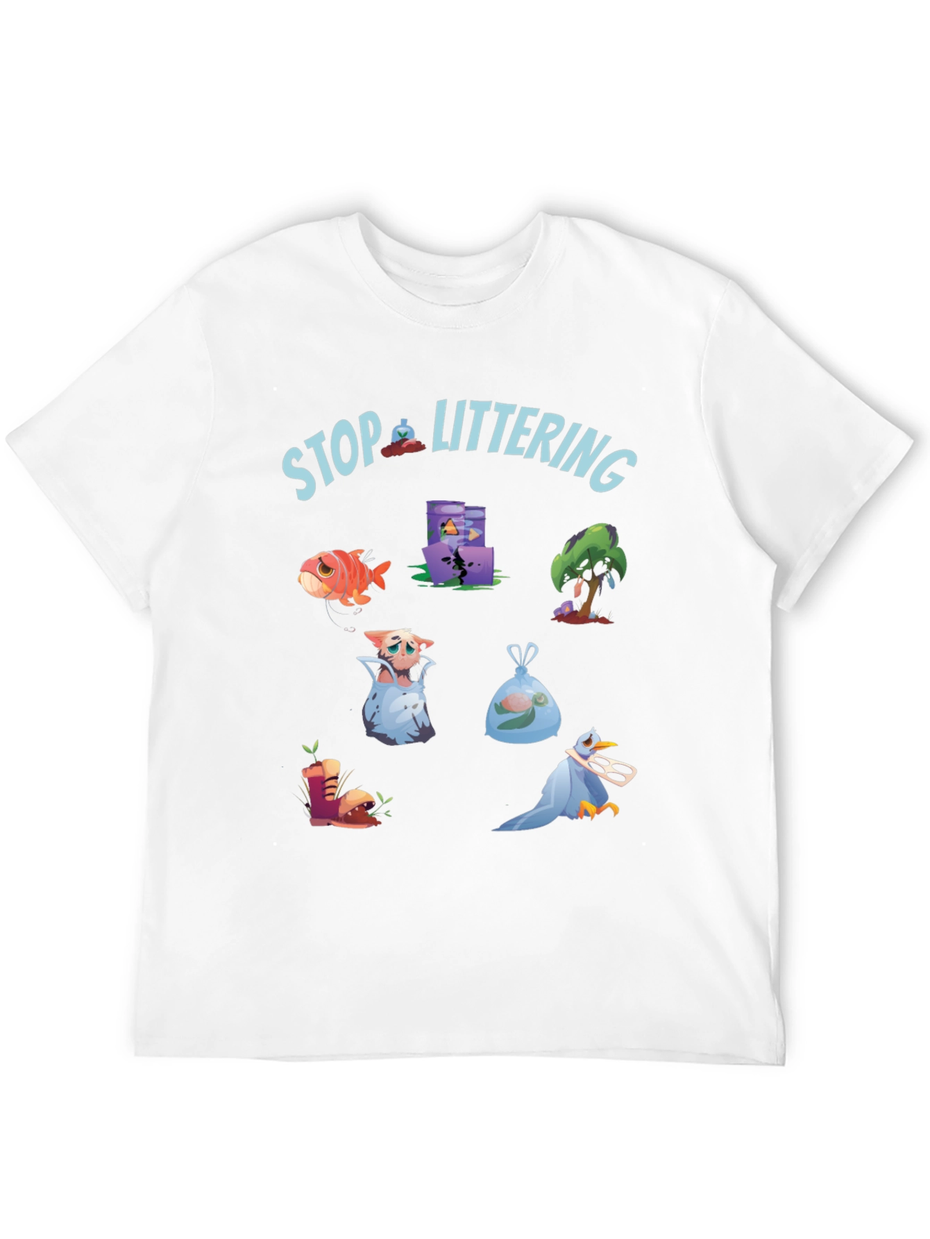 Eco-Friendly Stop Littering Graphic T-Shirt