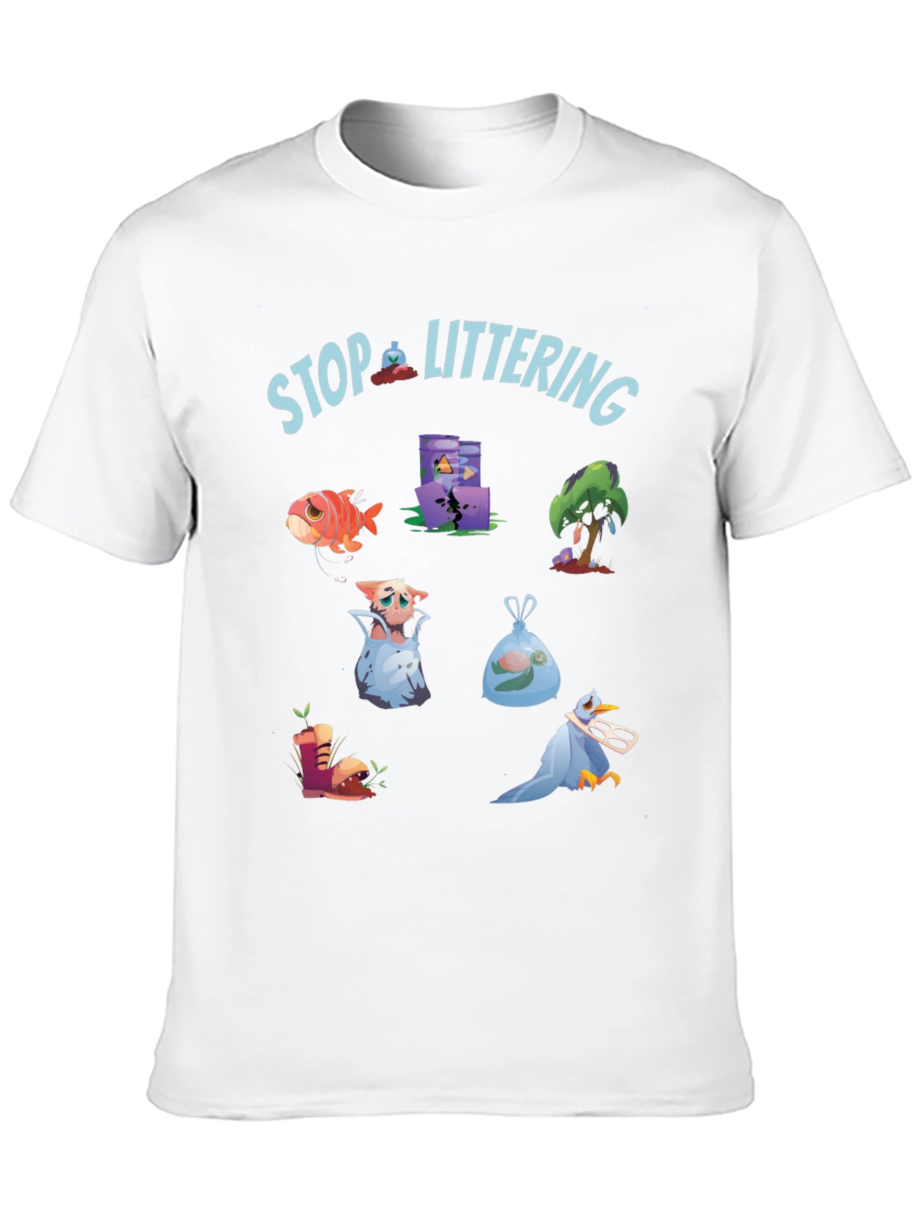 Eco-Friendly Stop Littering Graphic T-Shirt