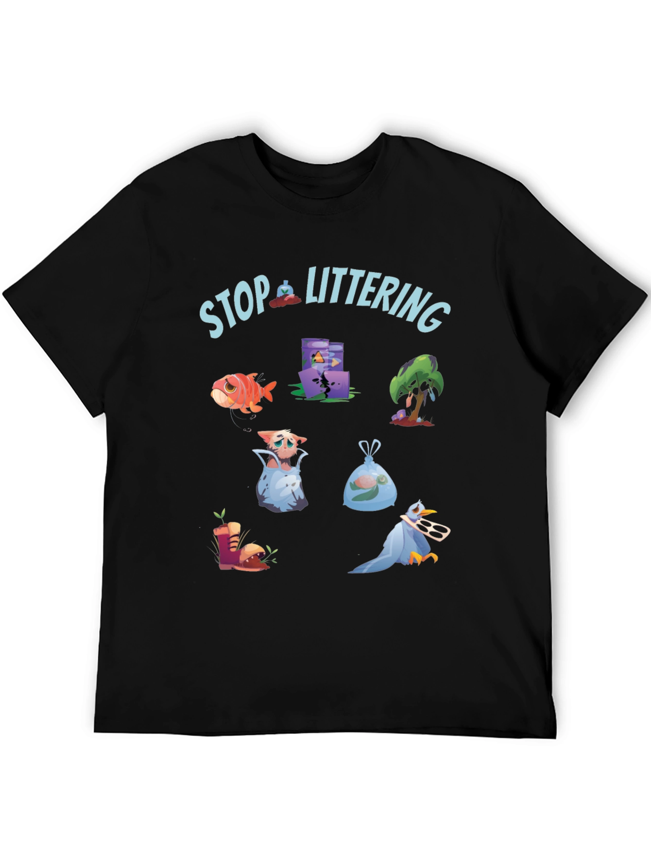 Eco-Friendly Stop Littering Graphic T-Shirt