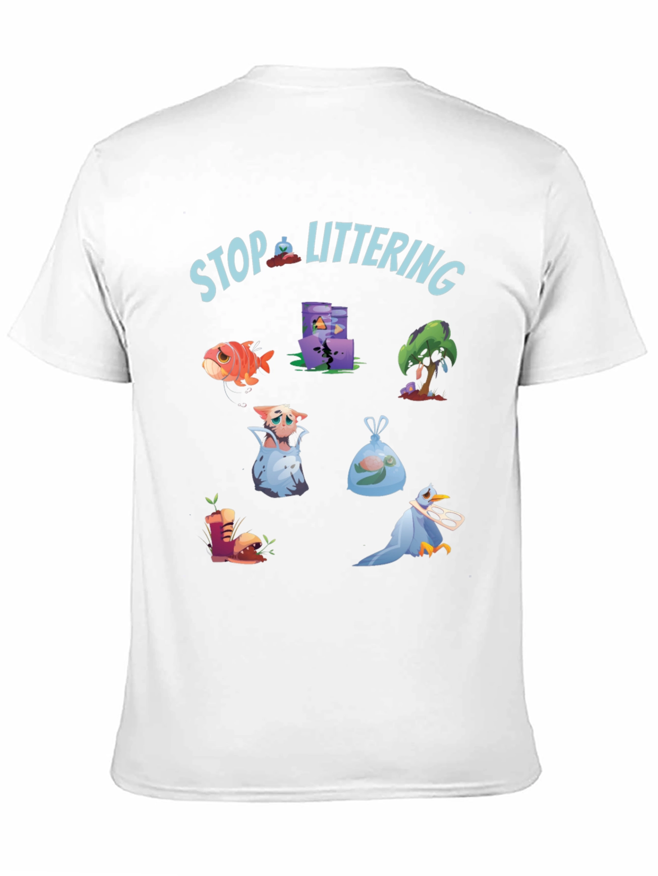 Eco-Friendly Stop Littering Graphic T-Shirt