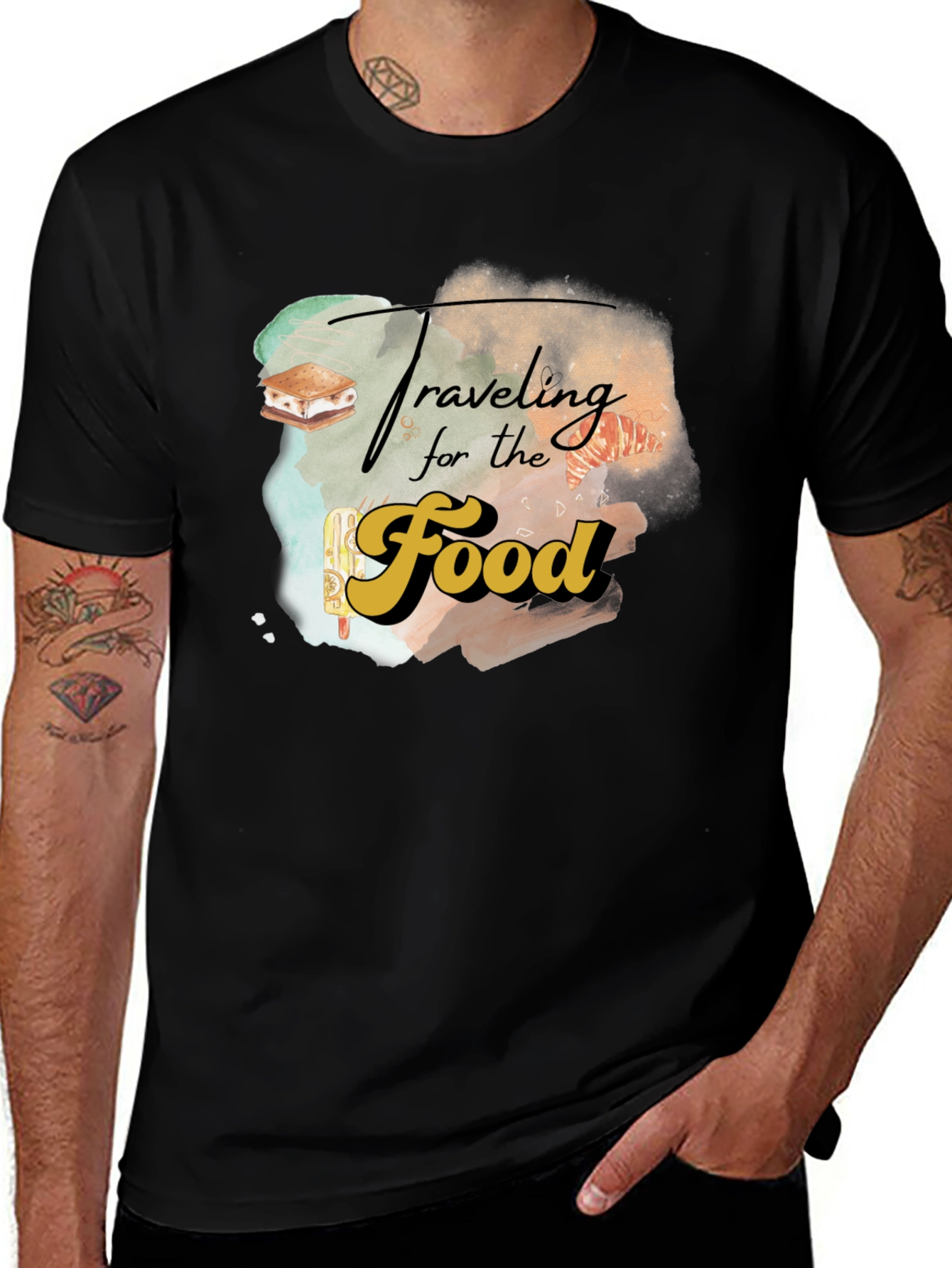 Traveling for the Food Graphic T-Shirt