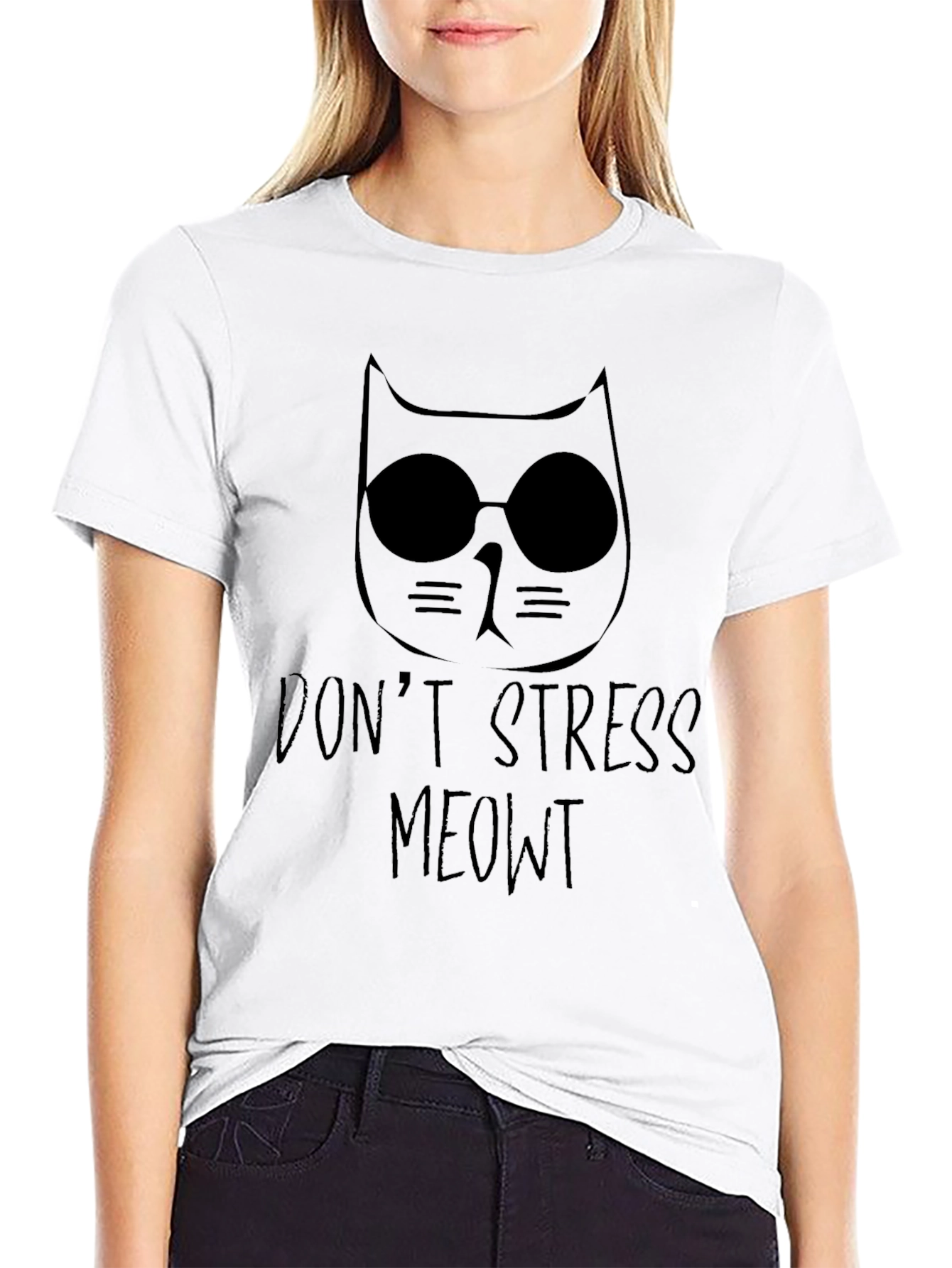 Dont Stress Meowt Black T-Shirt