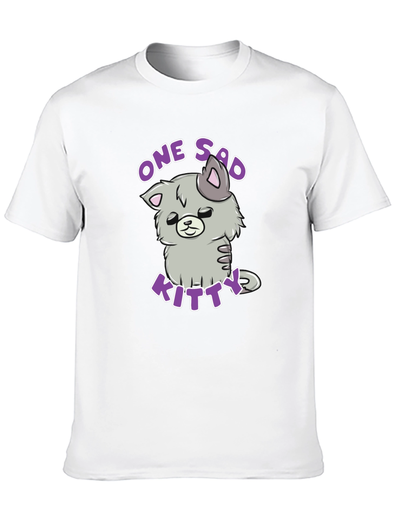 One Sad Kitty T-Shirt - Cute Cartoon Cat Tee