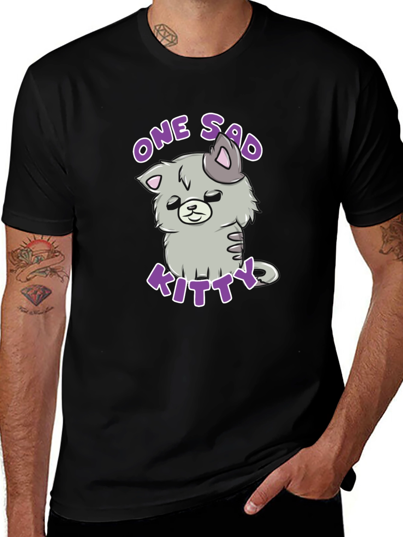 One Sad Kitty T-Shirt - Cute Cartoon Cat Tee