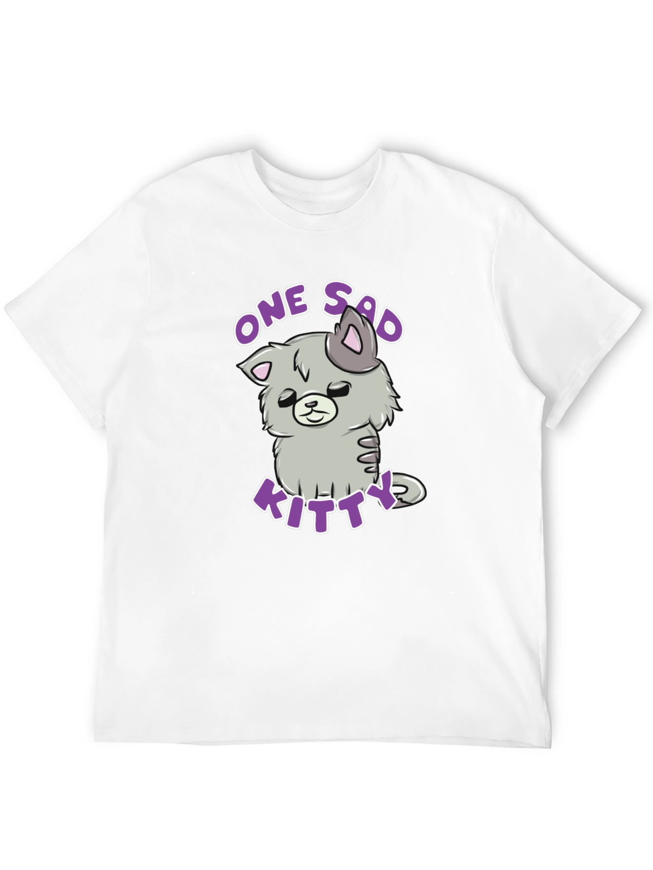One Sad Kitty T-Shirt - Cute Cartoon Cat Tee