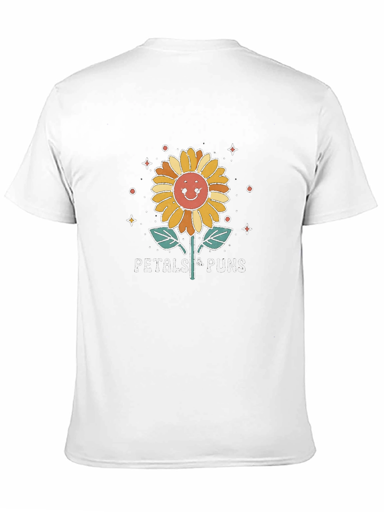 Petals & Puns Sunflower Graphic T-Shirt - Black