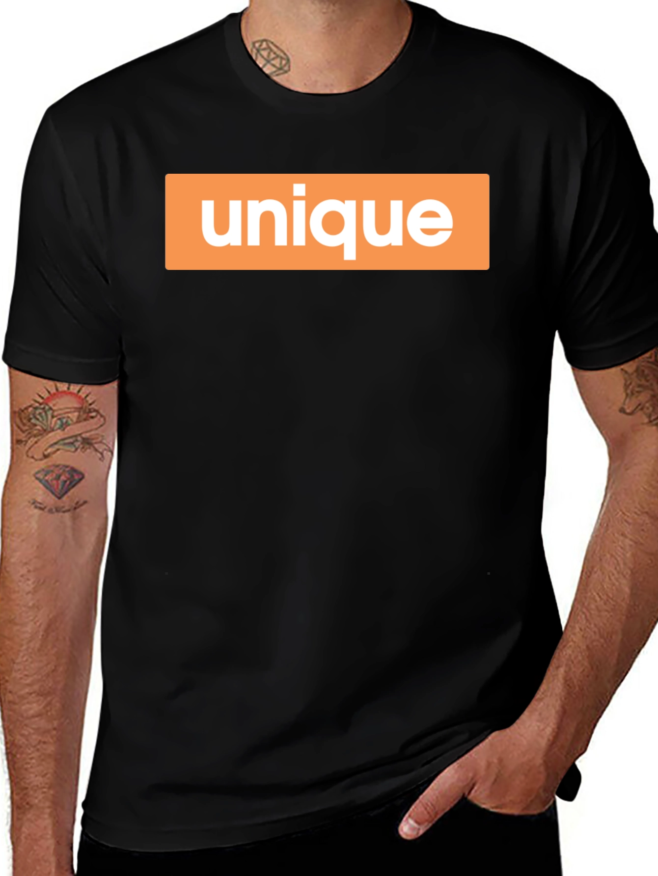 Unique Graphic Print Crew Neck T-Shirt