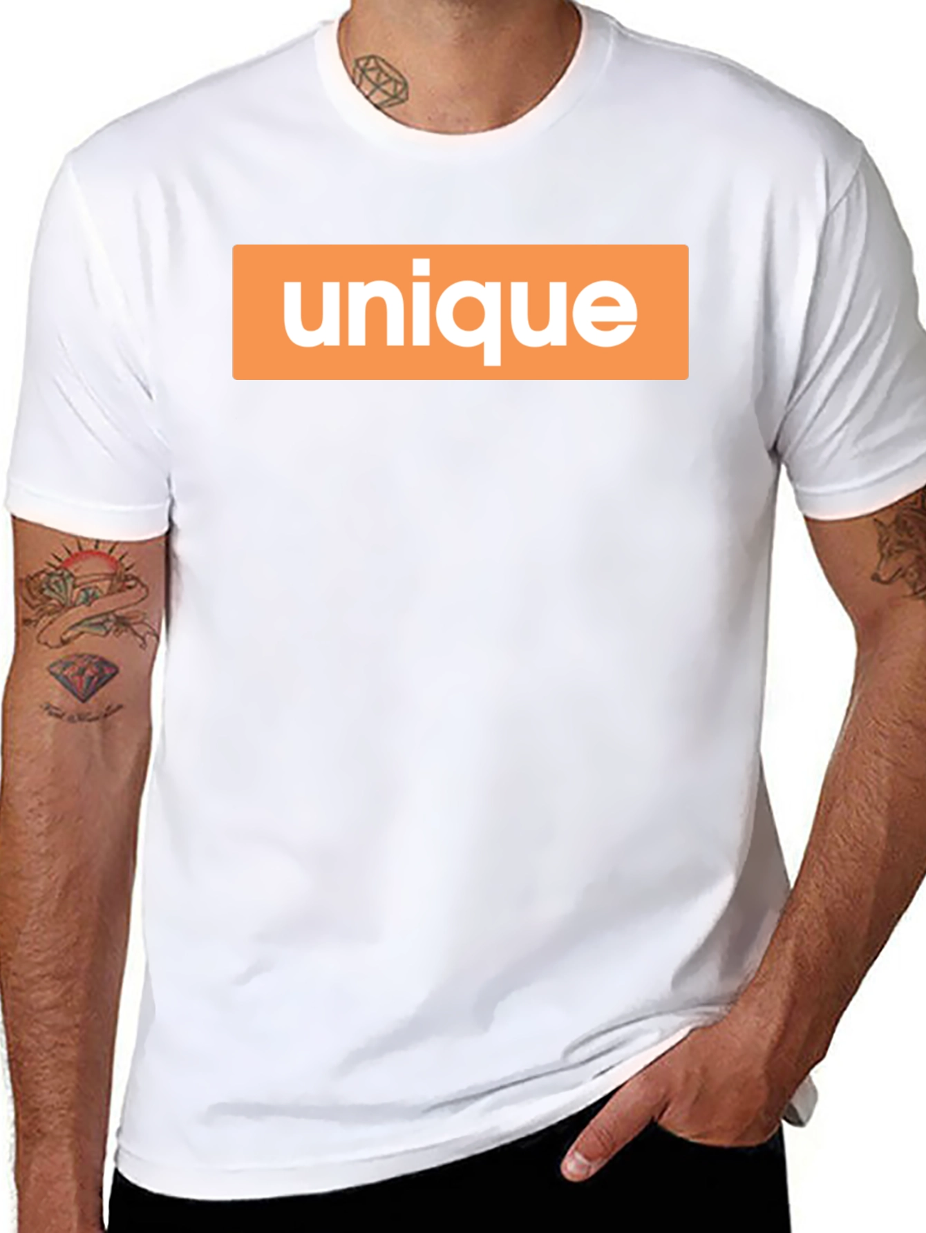 Unique Graphic Print Crew Neck T-Shirt