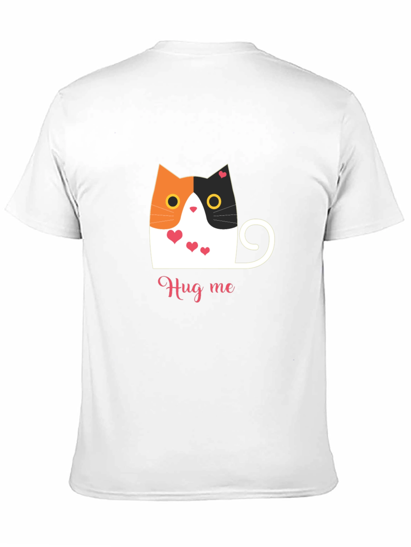Cute Cat Hug Me T-Shirt - Soft Black Tee