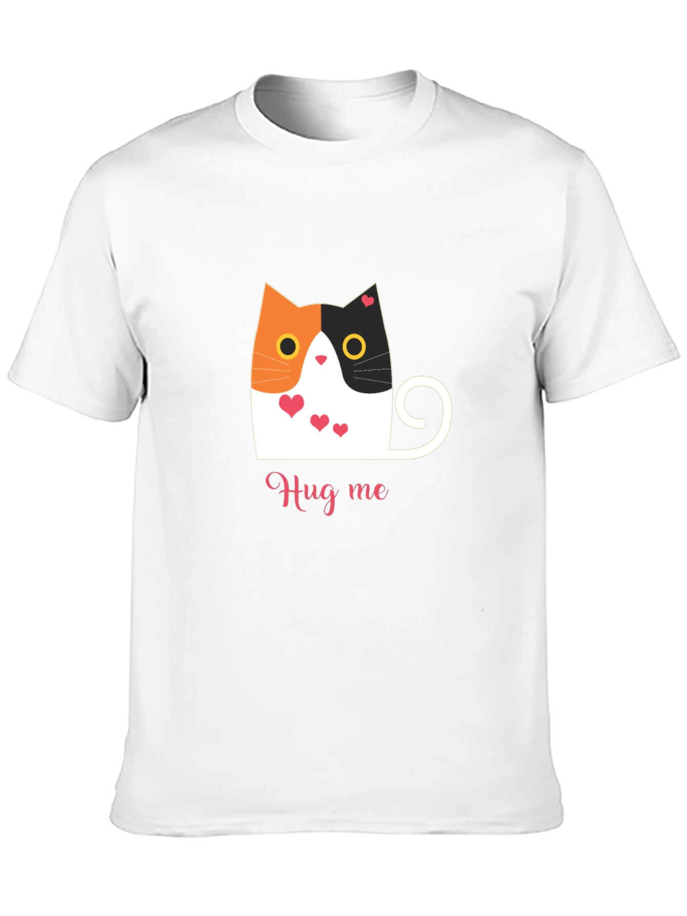 Cute Cat Hug Me T-Shirt - Soft Black Tee