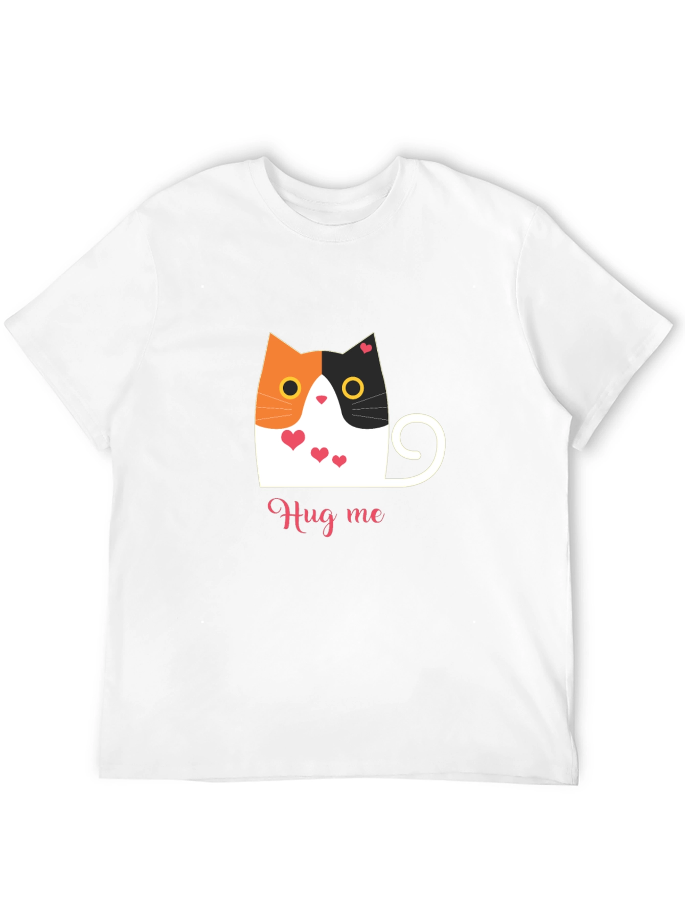 Cute Cat Hug Me T-Shirt - Soft Black Tee