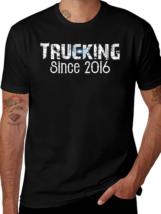 Trucking Since 2016 Black T-Shirt