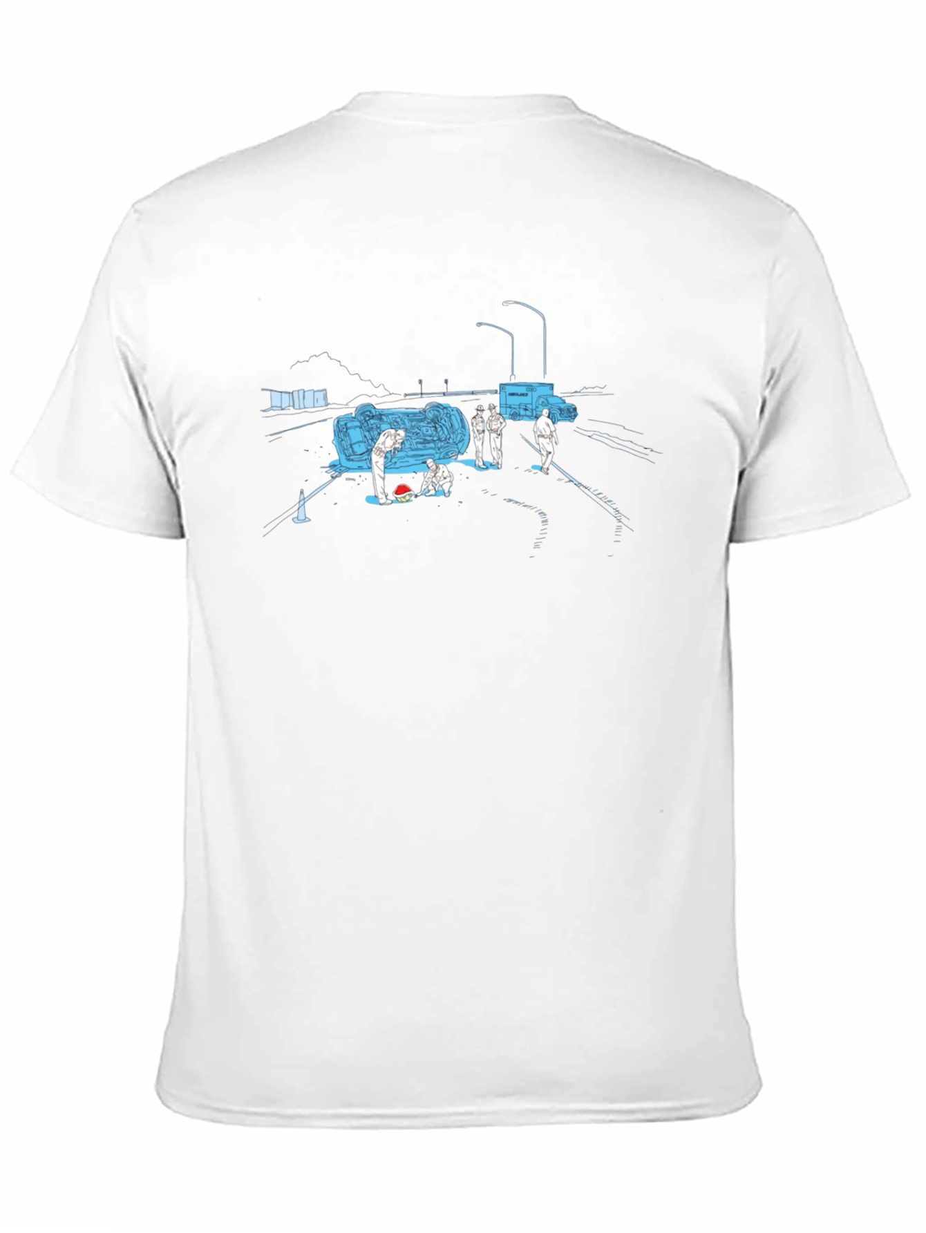 Accident Scene Tee - Unique Graphic Print