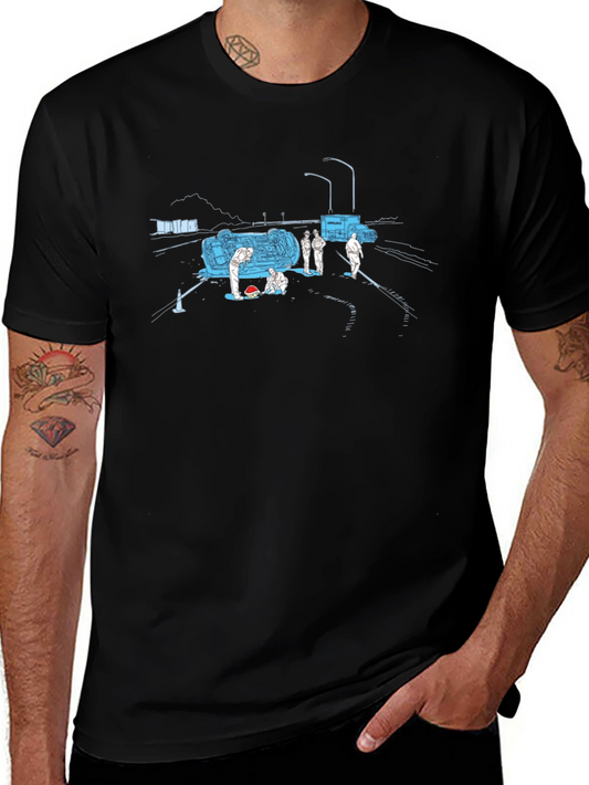 Accident Scene Tee - Unique Graphic Print