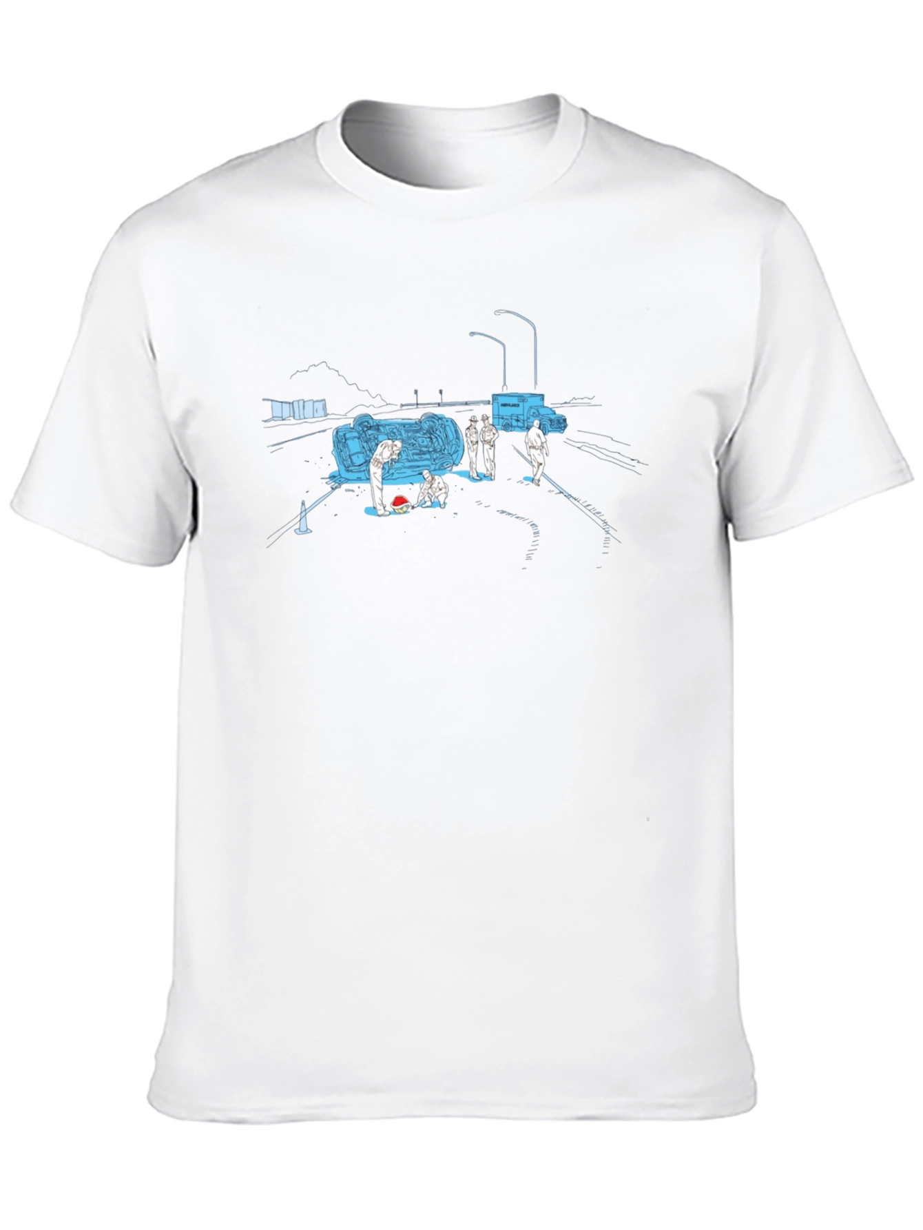Accident Scene Tee - Unique Graphic Print