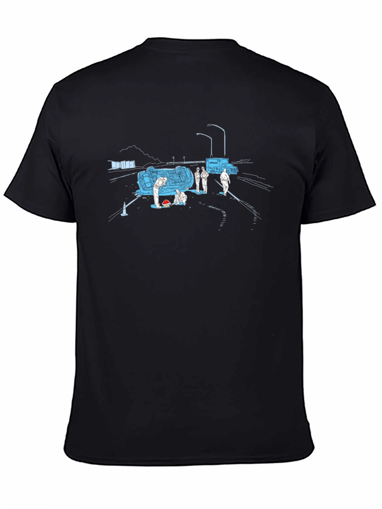 Accident Scene Tee - Unique Graphic Print