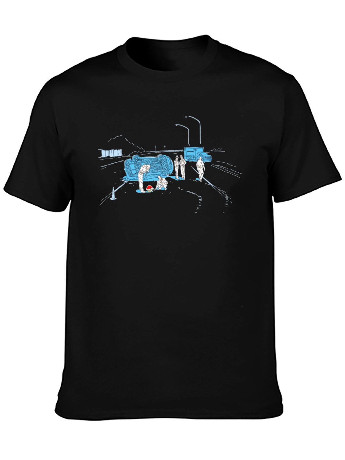 Accident Scene Tee - Unique Graphic Print