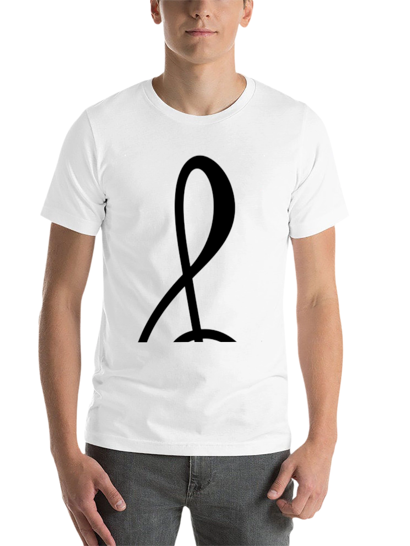 Minimalist Black Ribbon Graphic Tee - Unisex