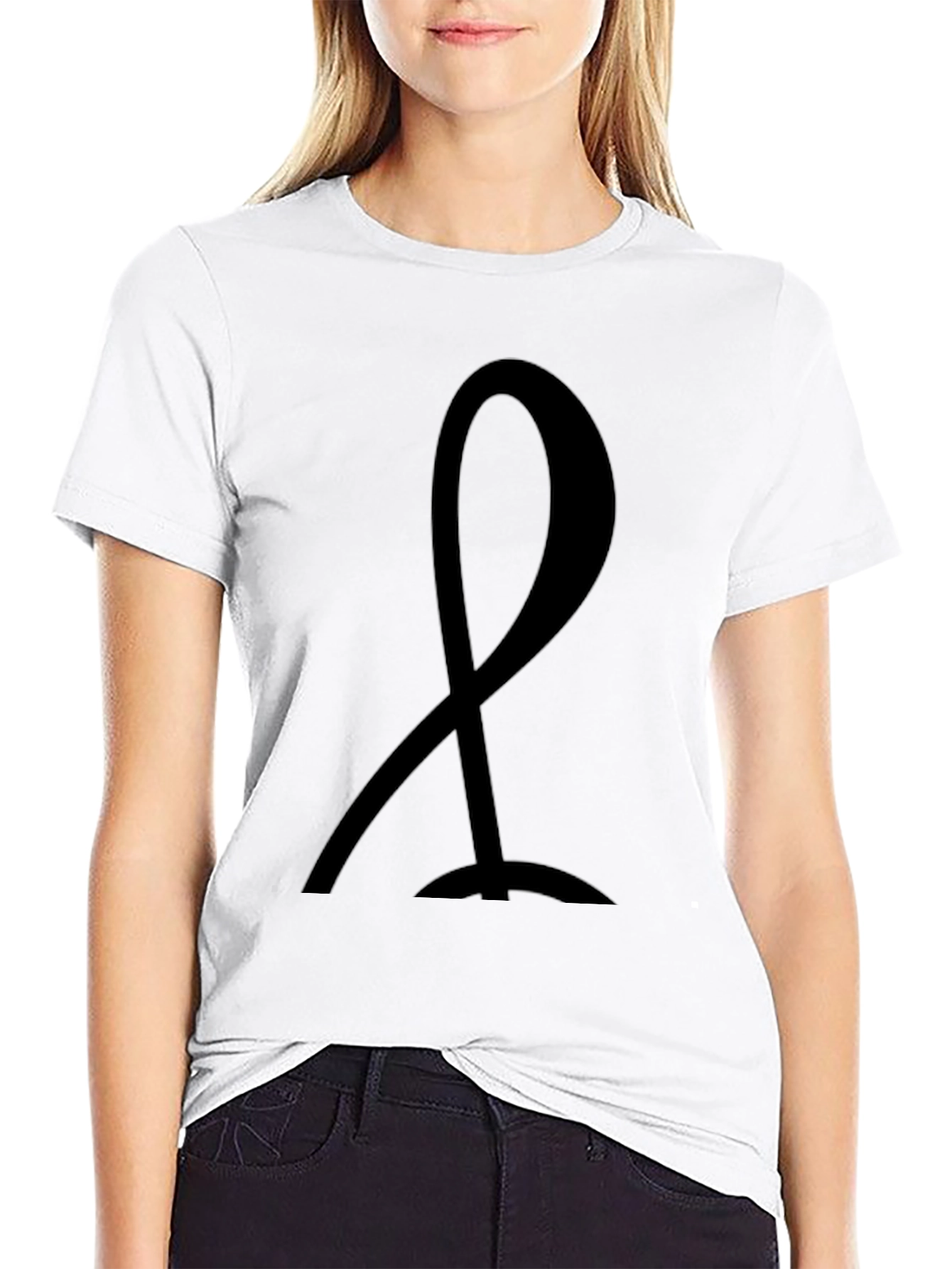 Minimalist Black Ribbon Graphic Tee - Unisex