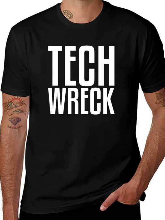 Tech Wreck Graphic Tee - Black Cotton T-Shirt