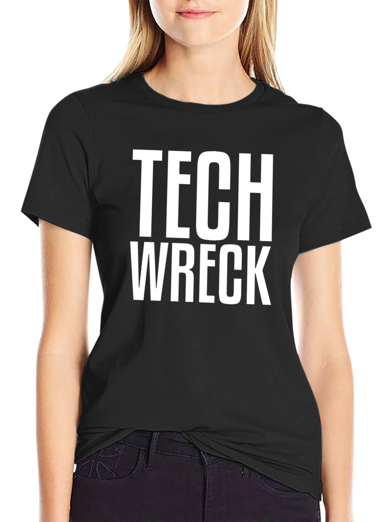 Tech Wreck Graphic Tee - Black Cotton T-Shirt