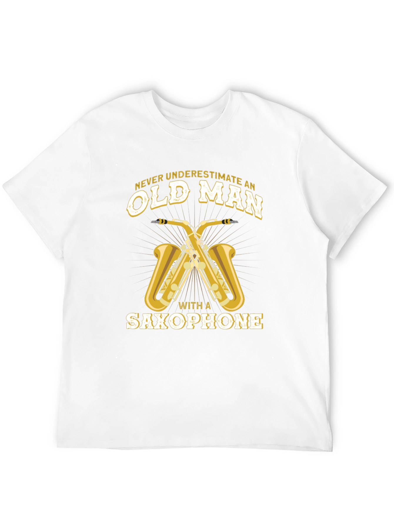 Old Man Saxophone Black Graphic Tee
