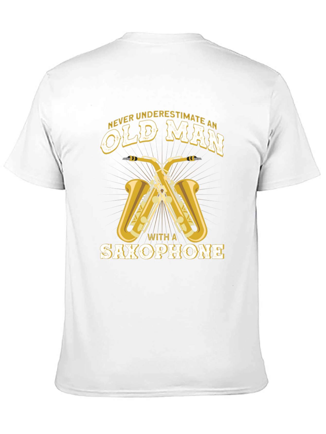 Old Man Saxophone Black Graphic Tee