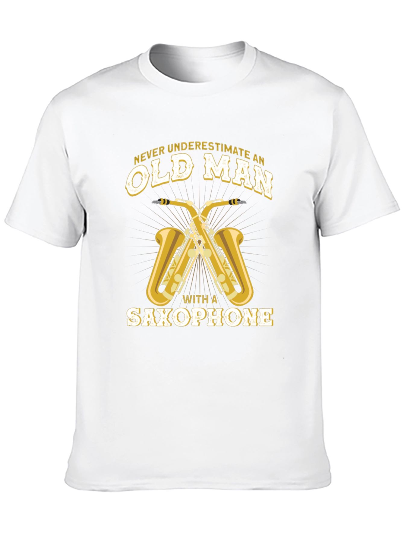 Old Man Saxophone Black Graphic Tee