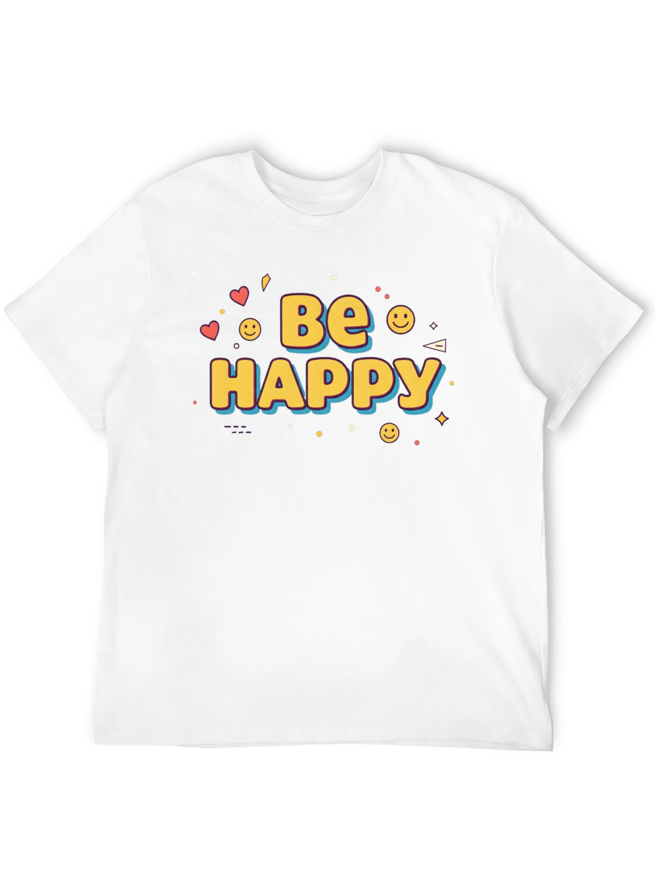 Be Happy Graphic Print T-Shirt